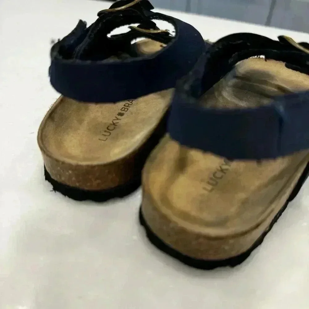 LUCKY BRAND TODDLER BLUE FOOTBED SANDALS Size 8